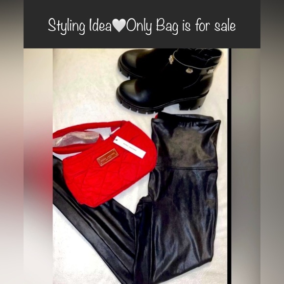 🎉HP🎉New!! Marc Jacobs Nylon Quilted Adjustable Crossbody Bag in Cherry Red🍒 - Picture 11 of 13